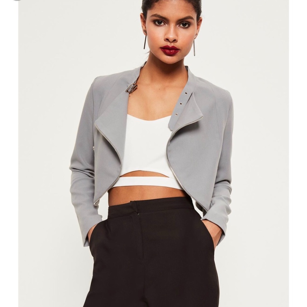 Missguided grey crop jacket